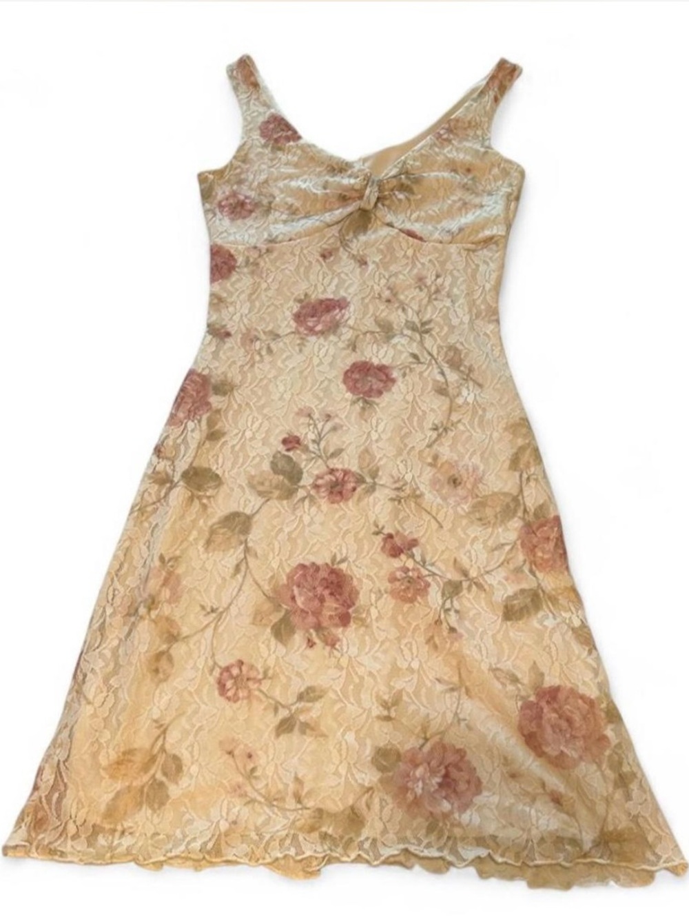 vintage charlotte russe cream and pink floral lace mini skirt